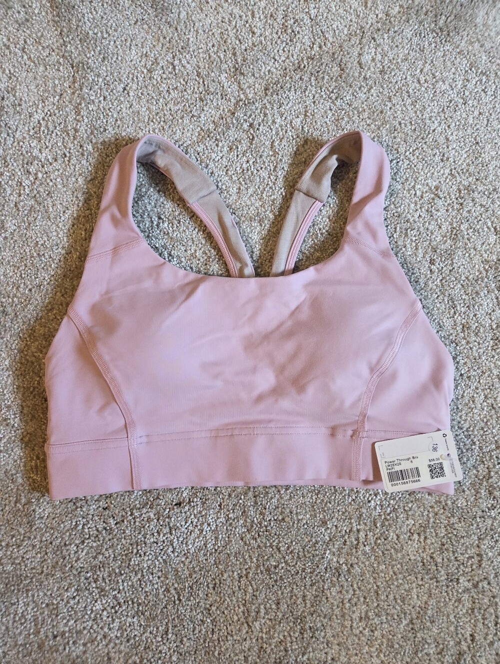 Lululemon Pink Power Through Bra